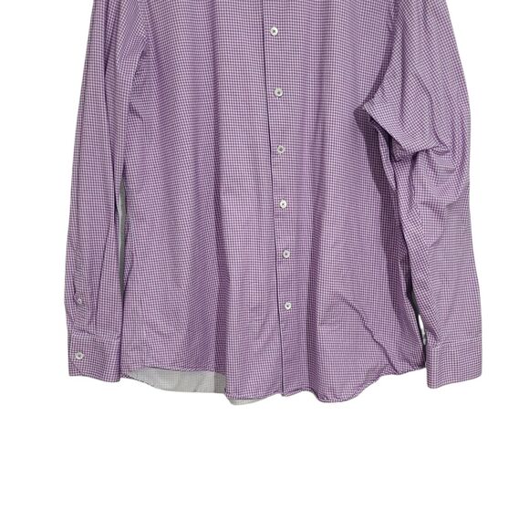 Bugatchi Oooh Cotton Tech Shirt Mens 8 Way Stretch Button Up Pink Plaid XXL - Picture 4 of 7